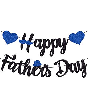 Festiko® Happy Father's Day With Glitter Blue Heart Sign, Father's Day Decoration Supplies, Father's Day Combo, Fathers day Decoration Items