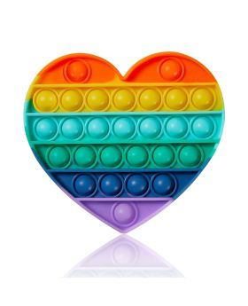 Heart Shape Pack of 1 Rainbow Pop It Fidget Toys For Kids, Teens & Adults