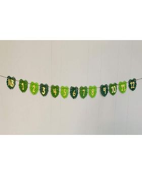 1-12 Months Photo Banner - Glitter Jungle Safari For Birthday Decoration 