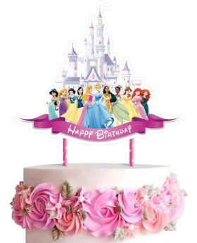 Princess Theme Cake Topper, Birthday Cake Decoration Supplies (Castle)