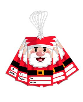 Festiko® 6 Pcs Christmas Gift Tags (Design 1), Xmas Santa Gift Tags For Gift Wrap 