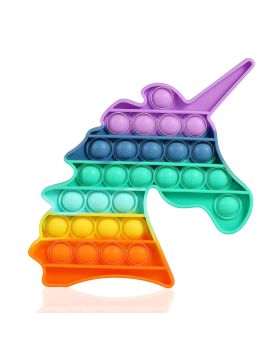 Unicorn Pack of 1 Rainbow Pop It Fidget Toys For Kids, Teens & Adults