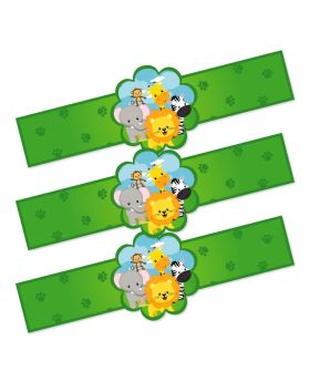 Festiko® Jungle Theme Party Happy Birthday Decorations, Wristbands For Kids Birthday Party Favors and return Gift For Kids of all age group - 6Pcs