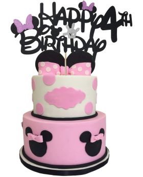 4th Happy Birthday Minnie Mouse Cake Topper