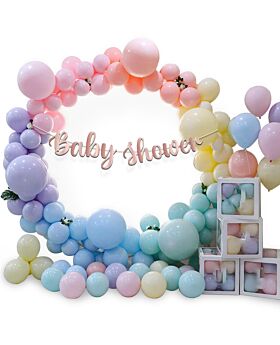 Festiko® Baby Shower Decorations - Set of 51 Pcs (Banner + Pastel Balloons) , Baby Shower Combo