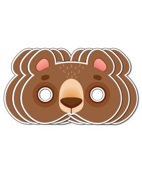 Festiko® Bear Theme Eye Masks, Bear Theme Party Supplies, Return Gifts for Kids, Bear Theme Party Items, Eye Masks for Kids, Bear Eye Masks