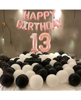 13th Birthday Combo Foil & Latex Balloons for 10th Birthday Decoration 