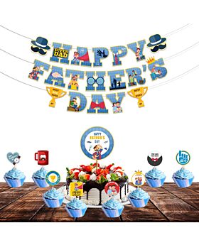 Festiko® Happy Father's Day Combo (Set of 10 Pcs), Father's Day Decoration Supplies, Father's Day Super Combo, Fathers day Party Decoration