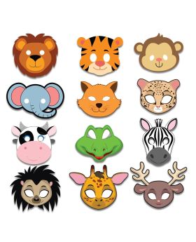 12 Pcs Animal Eye mask for Jungle Birthday Theme Decoration Favors For Kids/1st Birthday Decoration