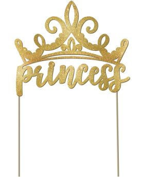 "Disney Princess" Glitter Gold Cake Topper, Cake Decoration Supplies