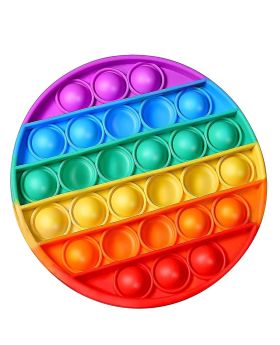 Circle Shape Pack of 1 Rainbow Pop It Fidget Toys For Kids, Teens & Adults