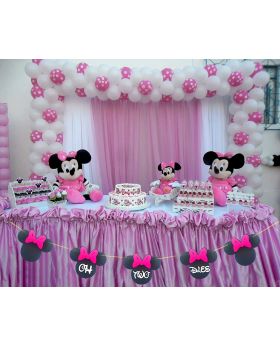 "Oh Two dles" Minnie Mouse Banner - Oh Two dles Birthday Party Supplies, Mouse Two dles Highchair Banner for Girls 2nd Birthday Decorations