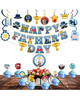 Festiko® Happy Father's Day Combo (Set of 30 Pcs), Father's Day Decoration Supplies, Father's Day Super Combo, Fathers day Party Decoration