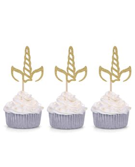30 Pcs- Unicorn Horn Cupcake Toppers 