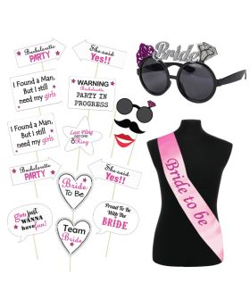 17pcs "Bride to Be" Combo For Bachelorette Party & Bridal Shower