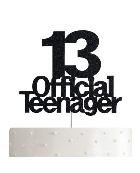 Black 13 Official Teenager Cake Topper for 13th Birthday Party Decoration