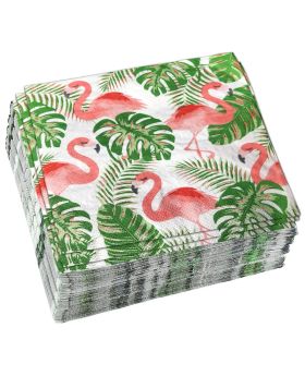 Jungle Theme Napkin Printed Tissue Paper for Parties - 20 Pcs (Jungle/Flamingo Napkin)