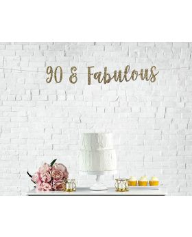 90 & Fabulous Banner 90 Years Loved 90th Birthday Decoration 90th Anniversary Banner Happy 90th Birthday 90 Years Blessed