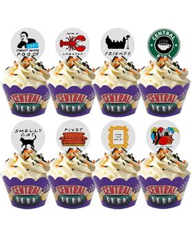 32 pcs- Friends TV Show Theme Cupcake Toppers, Supplies for Friends Themed Party Decoration
