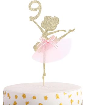 9th Birthday Ballet Cake Topper- Ballerina, Birthday Cake Topper, Dancing Princess Birthday Party, Cake Decoration Supplies