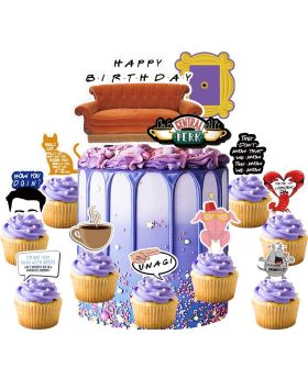 30 pcs- Friend Tv Show theme Cake & Cupcake Toppers, Birthday Party Supplies