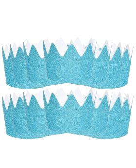 Festiko® Blue Glitter Party Crown Hats, theme birthday supplies, return gifts for kids, gift accessories, party items, paper Party Crown Hats/caps/hats, party wearables