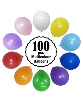 100 Pcs Multicolour Balloons, Party Decoration Supplies