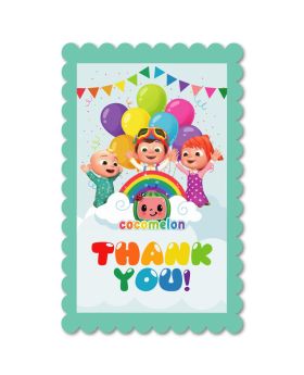  Cocomelon Thank You Cards (12 Pcs), theme birthday supplies, return gifts for kids, gift accessories, party items, cocomelon theme stationary supplies
