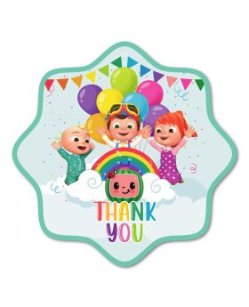  Cocomelon Theme Thank You Cards (12 Pcs), theme birthday supplies, return gifts for kids, gift accessories, party items, cocomelon theme stationary supplies